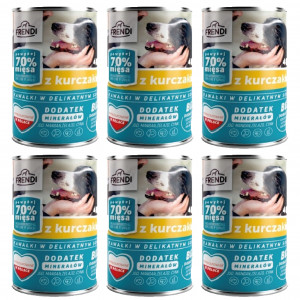 FRENDI s kuřetem kousky v jemné omáčce - mokré krmivo pro psy - 6x400g