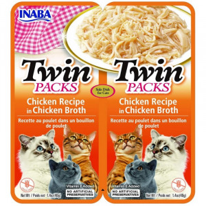 INABA Twin Chicken recipe in chicken broth - pamlsek pro kočky - 2x40g