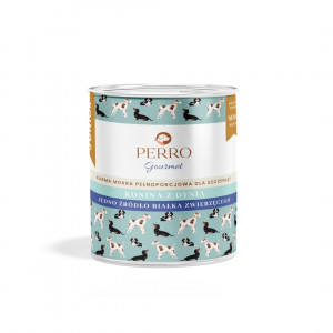 PERRO Gourmet Junior Horse with pumpkin - vlhké krmivo pro psy - 800g