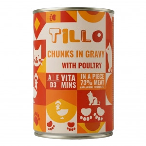 TILLO Chunks in gravy Poultry - mokré krmivo pro kočky - 415g