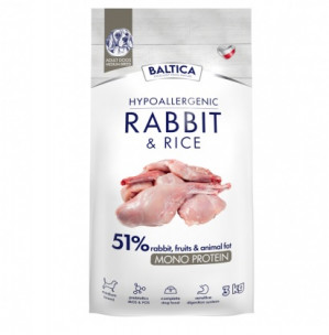 BALTICA Nutraceutic Hypoallergenic M Rabbit with rice - suché krmivo pro psy - 3kg