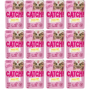 CATCH Junior Drůbež s mrkví v omáčce - mokré krmivo pro koťata - 12x85 g