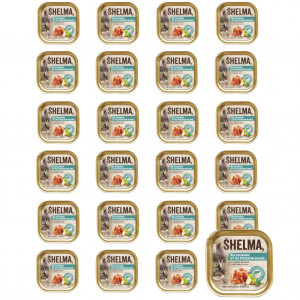 SHELMA Salmon and white fish pate - mokré krmivo pro kočky - 24x100g