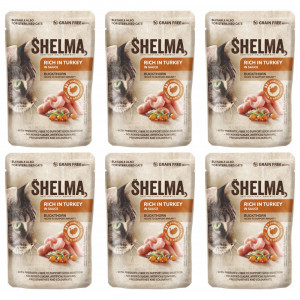 SHELMA Rich in turkey in sauce - mokré krmivo pro kočky - 6x85g