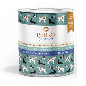 PERRO Gourmet Horse meat with parsley root - vlhké krmivo pro psy - 800g