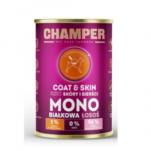 CHAMPER Coat & Skin Monoprotein Salmon - vlhké krmivo pro psy - 400g