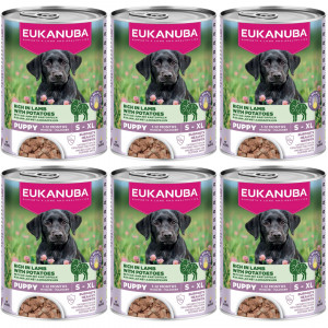 EUKANUBA Life Care Puppy Bohatá na jehněčí a brambory - vlhké krmivo pro psy - 6x400g