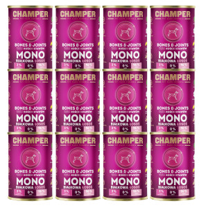 CHAMPER Bones & Joints monoproteinový losos – mokré krmivo pro psa – 12×400 g