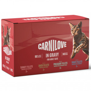 CARNILOVE Cat Pouch Gravy Box - mokré krmivo pro kočky - 12x85g