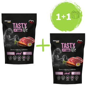 BIOFEED Tasty Dogs Life Junior Telecí - mokré krmivo pro psa - 2×150g - 1+1 ZDARMA!