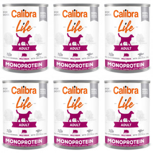 CALIBRA Dog Life Adult Divočák s brusinkami - mokré krmivo pro psy - 6x400g