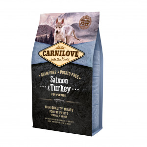 CARNILOVE Salmon and turkey for puppies - suché krmivo pro psy - 4kg