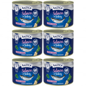 BALTICA Excellent Losos s krůtím masem - mokré krmivo pro kočku - 6x185g