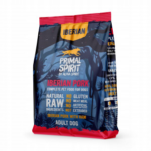 PRIMAL SPIRIT Iberian 70% Vepřová šunka – polomokré krmivo pro psy – 1 kg