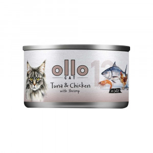 OLLO Cat nr 12 Tuna & Chicken with shrimp in jelly - mokré krmivo pro kočky - 70g