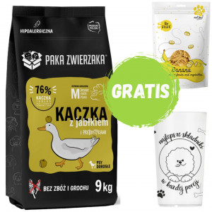 PAKA ZWIERZAKA Kachna s jablkem M - suché krmivo pro psy - 9kg + GRATIS
