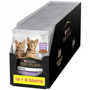 PURINA Pro Plan Kitten Health Start with turkey in sauce - mokré krmivo pro kočky - 26x85g (18 + 8 GRATIS)