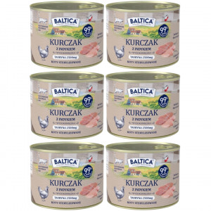 BALTICA Chuť regionů Kuře s krůtou - mokré krmivo pro kočku - 6x185g