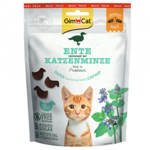GIMCAT Crunchy Snacks Kachna s šantou kočičí – pamlsek pro kočku – 140g