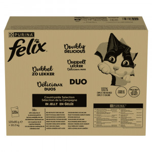 PURINA Felix Fantastic Duo Mix Countryside Box - mokré krmivo pro kočky - 120x85g