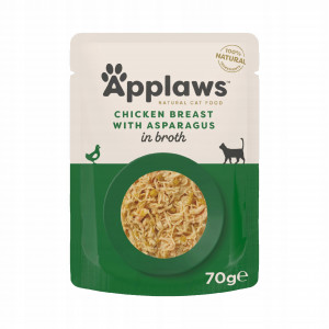 APPLAWS Chicken fillet with asparagus in broth - mokré krmivo pro kočky - 70g