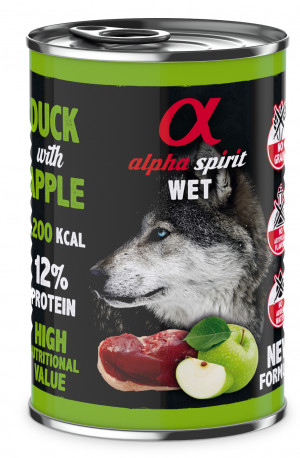 ALPHA SPIRIT WET Kachna s jablkem - mokré krmivo pro psy - 400g