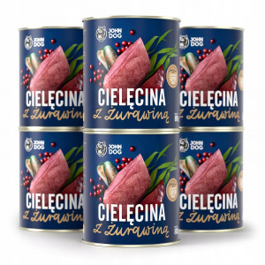 JOHN DOG Berry Adult Veal with cranberries - Mokré krmivo pro psy - 6 x 800 g 