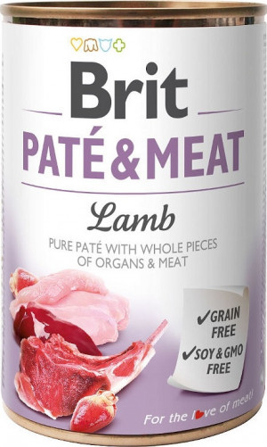BRIT Paté & Meat Lamb - vlhké krmivo pro psy - 400g