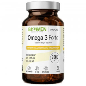 BIOWEN Omega 3 Forte 1000 mg EPA, 500 mg DHA – doplněk stravy pro lidi – 90 kapslí