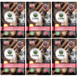 TURNA Cats Lososové menu – mokré krmivo pro kočky – 6x100g
