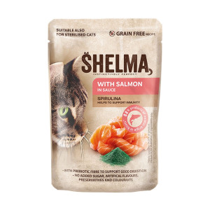 SHELMA with salmon in sauce - mokré krmivo pro kočky - 85g