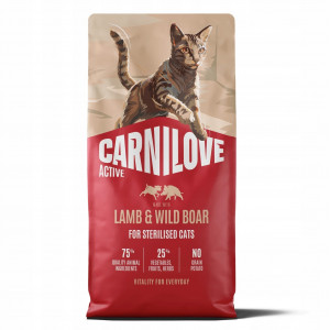 CARNILOVE Active Cat Lamb&Wild Boar Sterilised - suché krmivo pro kočky - 6kg