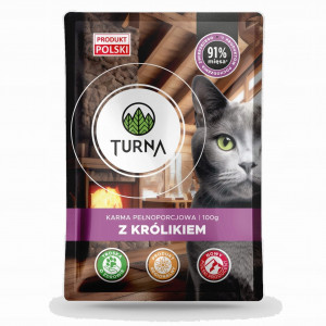 TURNA Cats s králíkem – vlhké krmivo pro kočku – 100g