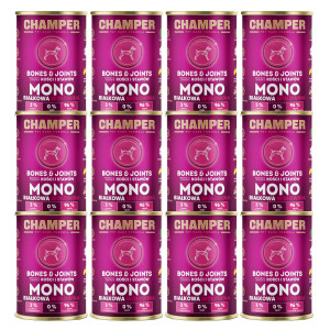 CHAMPER Bones & Joints monoproteinové hovězí – mokré krmivo pro psa – 12×400 g