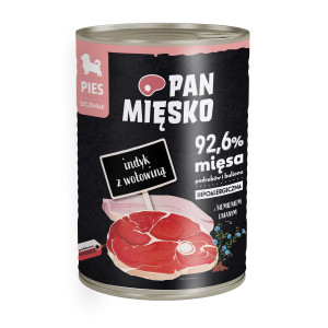 PAN MIĘSKO Puppy Krůta s hovězím – vlhké krmivo pro psy – 400g