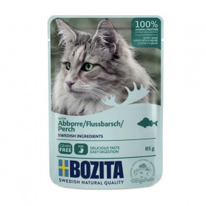 BOZITA Masové kousky v želé s okounem – vlhké krmivo pro kočku – 85g