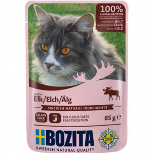 BOZITA Elk Chunks in jelly - mokré krmivo pro kočky - 85g