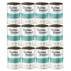 DOLINA NOTECI Premium Bohatá na perličku s jablkem – mokré krmivo pro psy – 12×400 g