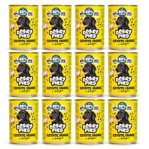 DOBRY PIES Mono Čisté jehněčí + kolagen – vlhké krmivo pro psa – 12x400g