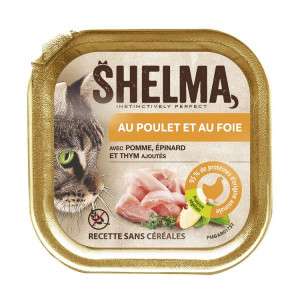 SHELMA Chicken and liver pate - mokré krmivo pro kočky - 100g