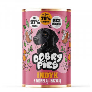 DOBRY PIES Turkey with apricot and basil - vlhké krmivo pro psy - 400g