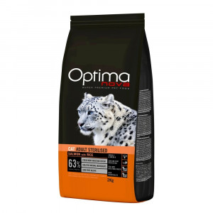 OPTIMANOVA Cat Adult Sterilised Losos a Rýže - suché krmivo pro kočky - 2kg