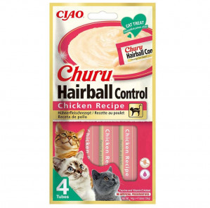 INABA Churu Hairball Control Chicken Recipe - pamlsek pro kočky - 4x14g