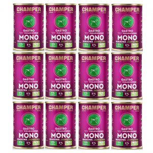 CHAMPER Gastro monoproteinové jehněčí – mokré krmivo pro psa – 12×400 g