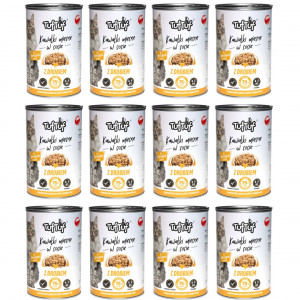 TUF TUF Masové kuličky v omáčce s drůbežím masem - vlhké krmivo pro kočky - 12x415g