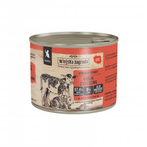 WIEJSKA ZAGRODA Rabbit with veal for kittens - mokré krmivo pro kočky - 200g