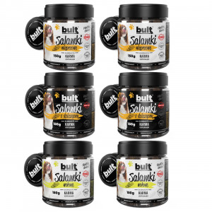 BULT Salámky MIX 3 příchutí – pamlsek pro psy – 6x150g