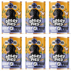DOBRY PIES Surf & Turf Trout and beef - vlhké krmivo pro psy - 6x400g