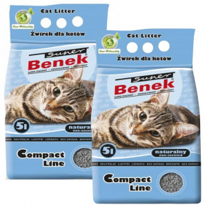 Certech Super Benek Compact Přírodní – hrudkující stelivo pro kočky 2×5l