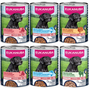 EUKANUBA Life Care Senior MIX příchutí - vlhké krmivo pro psy - 6x400g